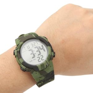 Montre Militaire Homme Sport LED Double Affichage Camouflage Verte Vert, -  Achat/vente montre Homme Adulte Vert Simili - Cdiscount