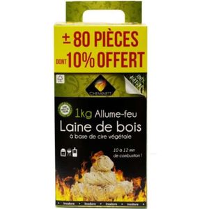 Allume-feu The Living Store - Laine de bois - 5 kg - 375 pièces