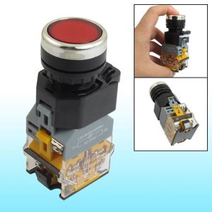 Rond Rouge Bouton Poussoir Interrupteur Panneau momentanée 22 mm 1 NO 1 NC 4 vis 380 V 10 A