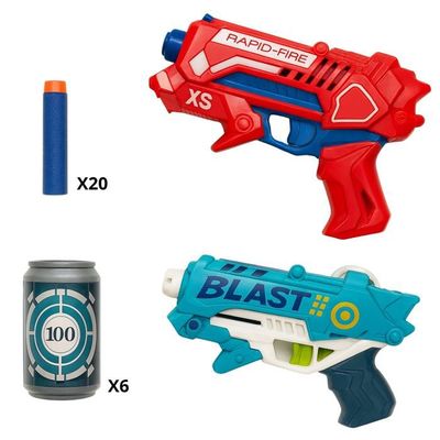 Pistolet Fléchettes Nerf Pour Enfants - 80 Fléchettes Souples + 2 Lunettes De Sécurité - Jeu Extérieur Dès 8 Ans