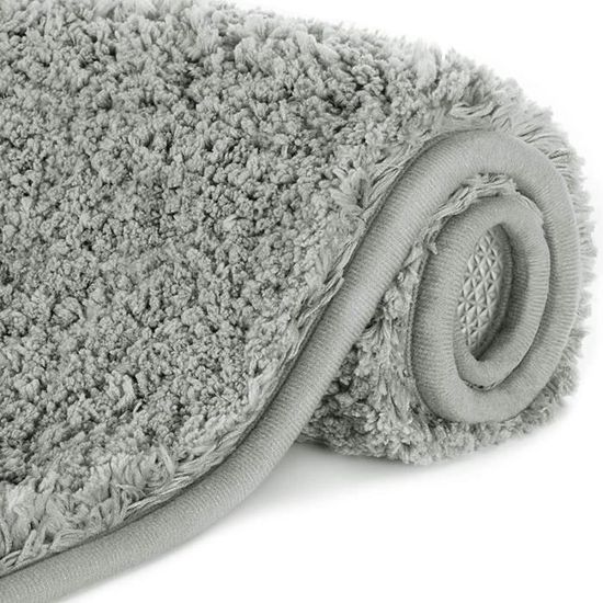 la Baignoire et la Douche Lifewit Tapis de Salle de Bain Extra Doux 43 x 61 cm Gris Tapis de Bain Absorbant en Peluche Tapis en Peluche Antidérapant pour la Salle de Lain