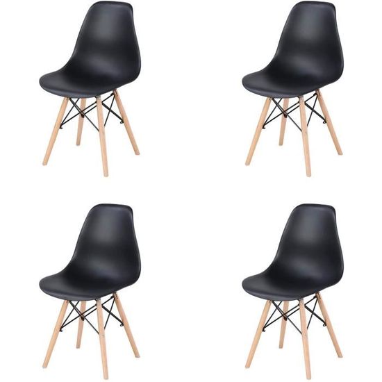 Lot De 4 Chaises De Salle à Manger Design - Assise Confortable En Lin, Pieds Métal Robuste - Gris Foncé