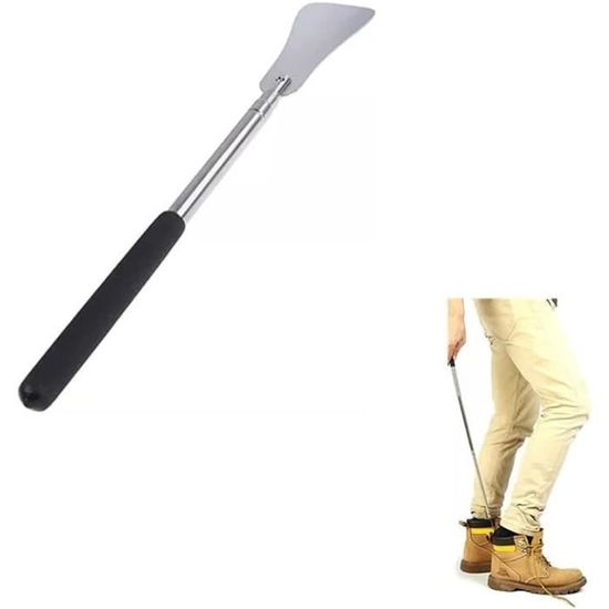 Nouveau Chausse-pied En Cuir De Vache À Long Manche,Chausse-pied En Cuir Noir,Ve