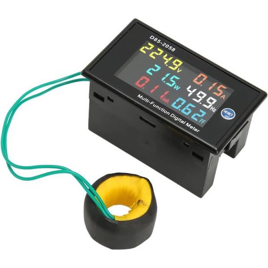 Multimètre Numérique Tension Courant Puissance - Affichage LCD - 100A 260V