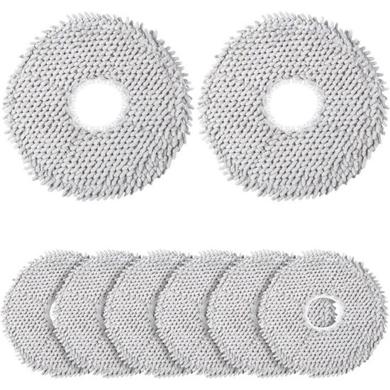 Lot De 10 Chiffons De Rechange Pour Robots Aspirateurs Dreame Et Ecovacs - Microfibre Réutilisable