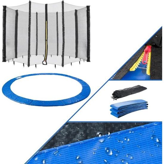 Housse De Protection Solaire Pour Trampoline - Anti-UV, Imperméable, Adaptable 183 à 427 Cm, 6 Ou 8 Barres