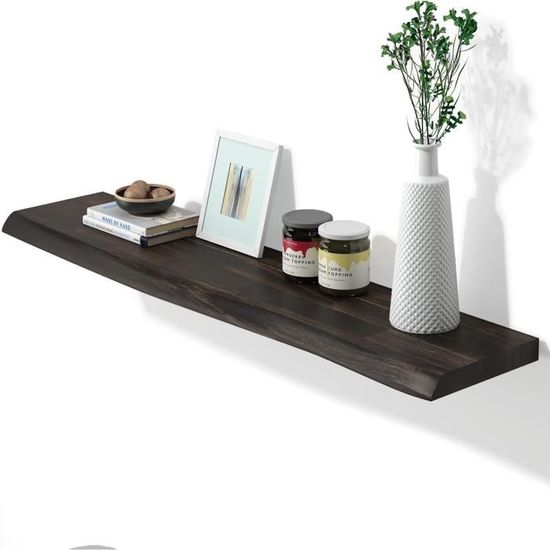 Étagère Murale En Chêne Artisanal – 75x18x18 Cm, 3 Compartiments, Pour CD, Livres, Décoration, Charge Max 40 Kg, Style Campagne, Facile à Monter