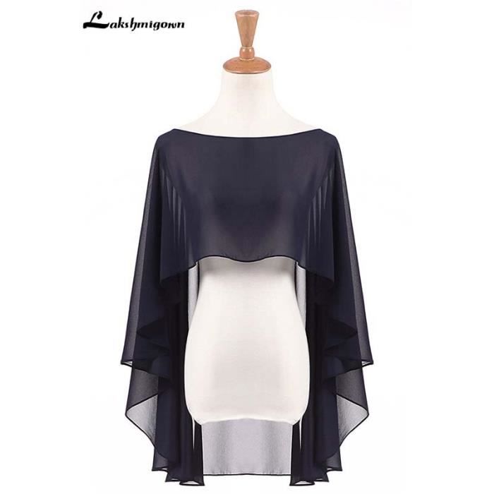 Cape de mariee en mousseline de soie pour femmes douce et legere chale de mariee haut bas Long formel rouge 23663DE Cdiscount Pret a Porter
