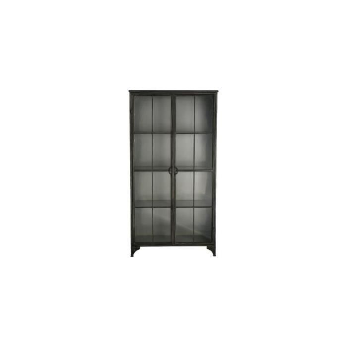 Bibliothèque Broc 2 portes - 97 x 39 x 187 cm - Métal - Gris 39 cm