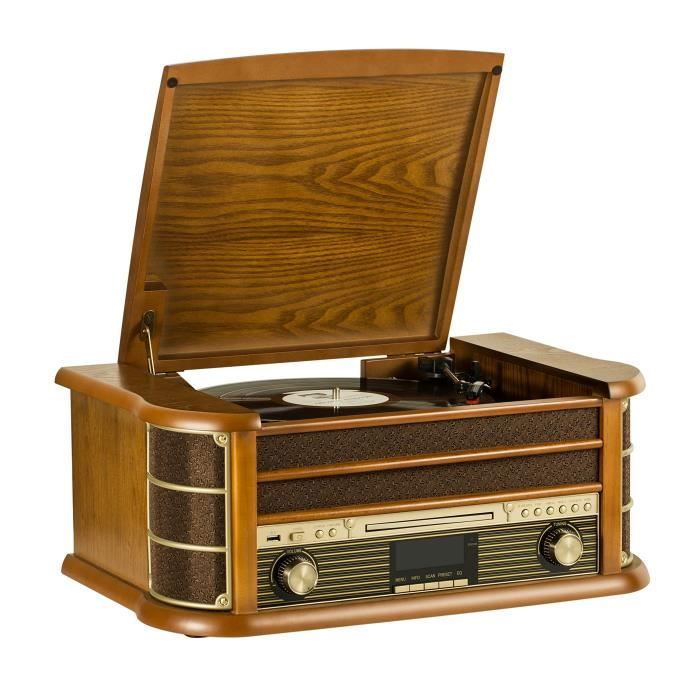 Shuman MC-250DBT Chaîne compacte avec Platine Disque, Radio FM-Dab+, Cassette, Lecteur CD-MP3 USB, Connexion sans Fil avec Votre