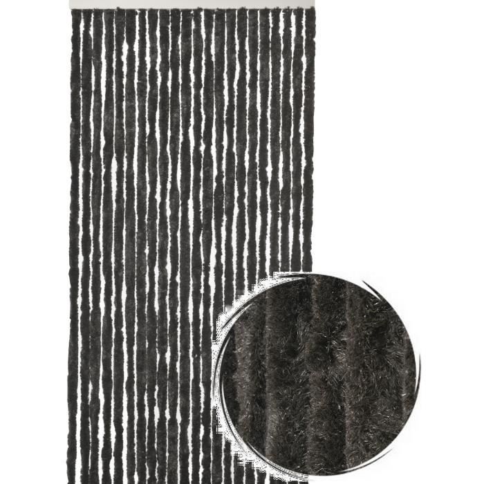 Rideau de porte Chenille de qualité supérieure, Protection de vos espaces intérieurs, Anti-Insectes 90 x 220 cm Uni noir