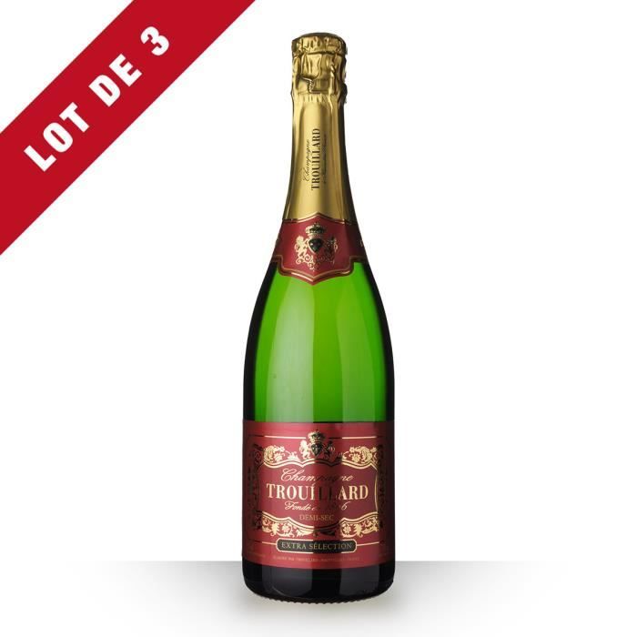 3X Trouillard Demi-Sec 75cl - Champagne