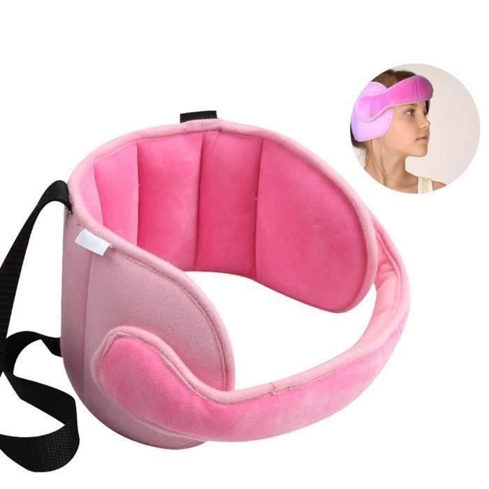 Mingdak Cale-têtes pour sièges auto, Bébé Support de Tête de Voiture, soutien de bande Réglable - Rose b10442