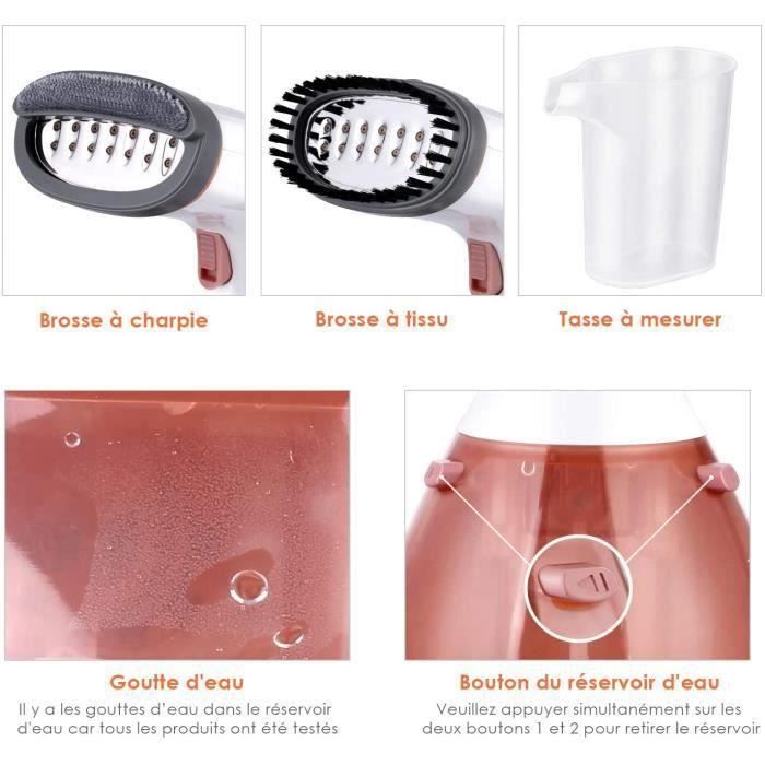 SIMBR Défroisseur Vapeur, Fer à Repasser Vertical 1500W 280ML, Réchauffrage Rapide en 15s, Vapeur à Vêtement Portable pour Maison et