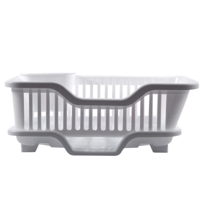 TOI Evier de cuisine plat plat ustensile egouttoir séchage support étagères panier organisateur plateau, blanc