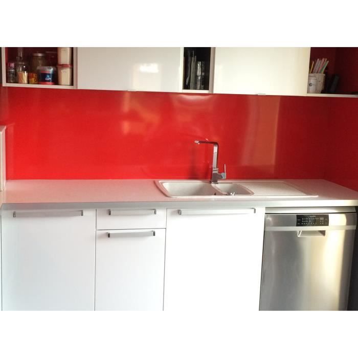 Crédence Aluminium Rouge H 35 cm x L 70 cm 1.5mm RAL 3020