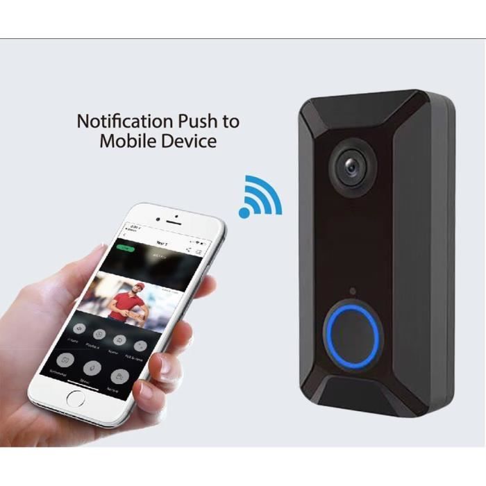 Sans fil WiFi DoorBell Smart Video Phone Interphone visuel Sonnette Caméra sécurisée ellle1448