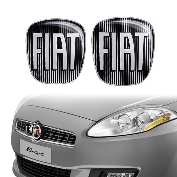 Autocollant Fiat 3D Remplacement Logo Noir pour Bravo, Avant et Arrière