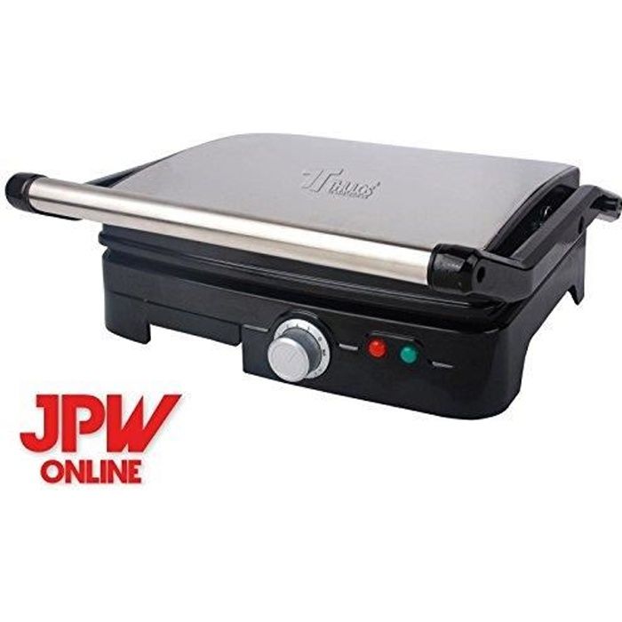 JPWonline - Thulos - Moule à sandwich grill panini électrique aperture 180º antiadhesive 2000w -GRIS-