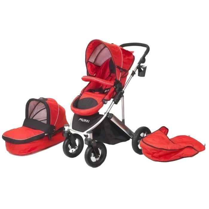 Mukki poussette et nacelle combinée Daily Transporterrouge