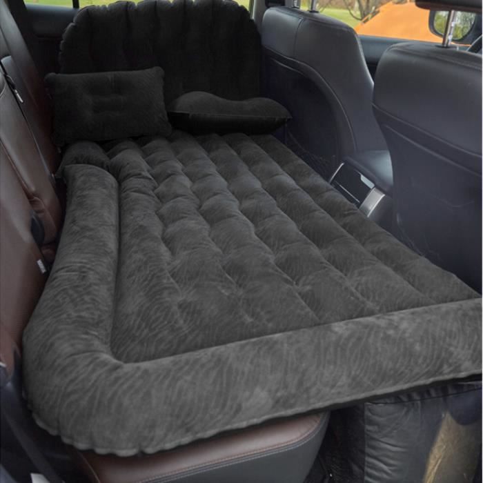 Matelas gonflable pliable Lit de voiture véhicule avec pompe Camping Voyage confort pour SUV de voiture (noir) -ABI