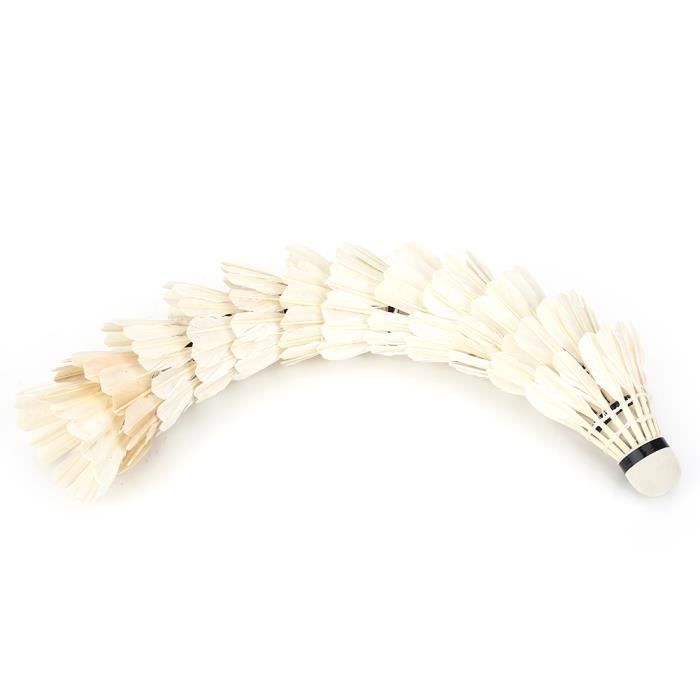 Fdit Badminton 12 Pcs / Lot balles de badminton en plumes blanches volants accessoire de formation de sports de plein air