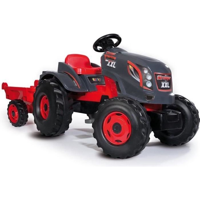 Vélos et véhicules pour enfants Smoby - 710200 - Tracteur Stronger XXL - + Remorque - Siège Ajustable - Rouge 35153