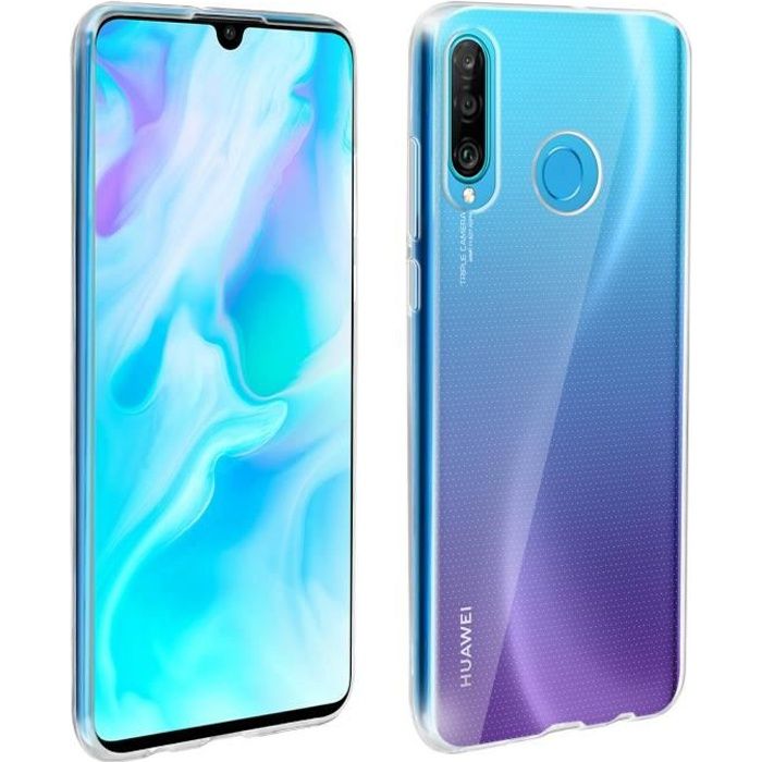 Coque Huawei P30 Lite Coque Protection Silicone Souple Ultra-fine Transparent Blanc