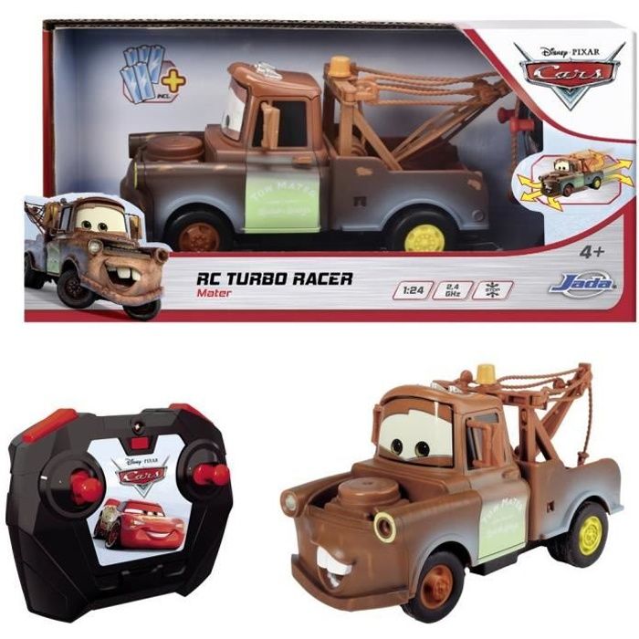 Dickie Toys 203084033 Cars Turbo Racer Mater 1:24 Véhicule RC débutant électrique Véhicule dintervention