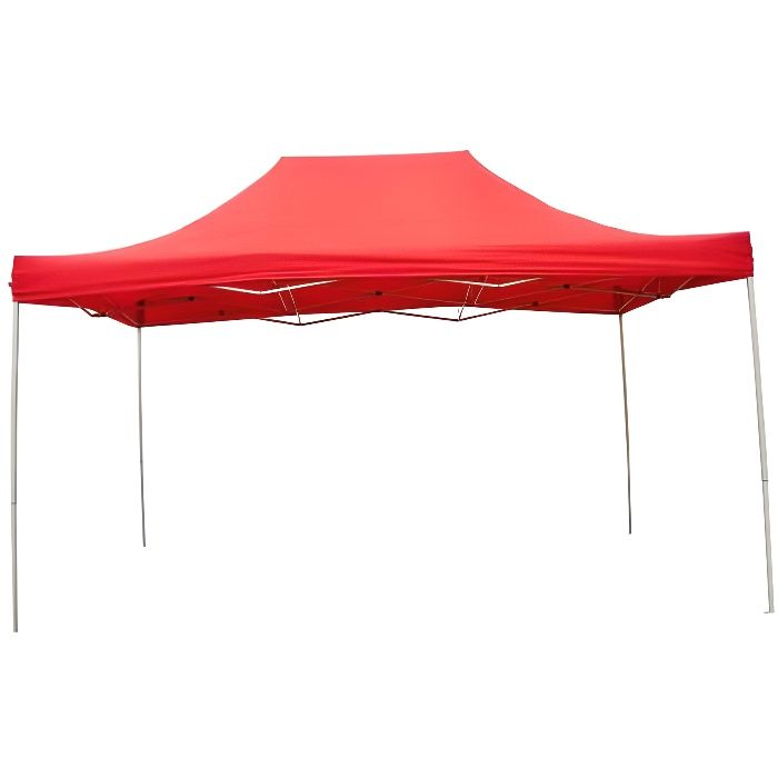 INTEROUGE Chapiteau Barnum Tente tonnelle pliante Acier 30mm 3x4,5m en Polyester 180g/m² Rouge