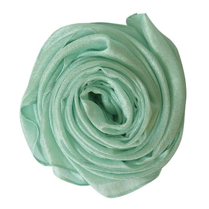 Élégant Écharpe Femme Mariage, Foulard Châle Etole Wrap, Éclat et Miroiter (Vert d'eau)