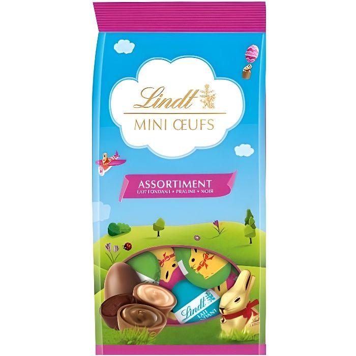 LINDT Mini œufs Lapin Or assorti 180g