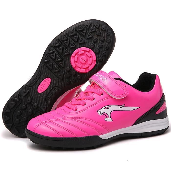 Chaussures de football homme enfant Adolescents Chaussures de Foot basse de sport professionnelles chaussures crampon avec velcros
