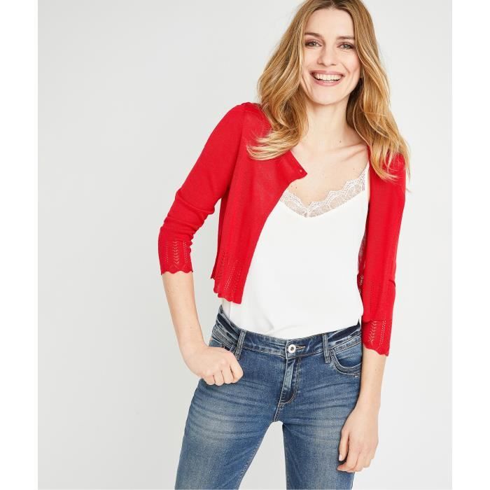 GRAIN DE MALICE - Gilet fin uni femme petit prix