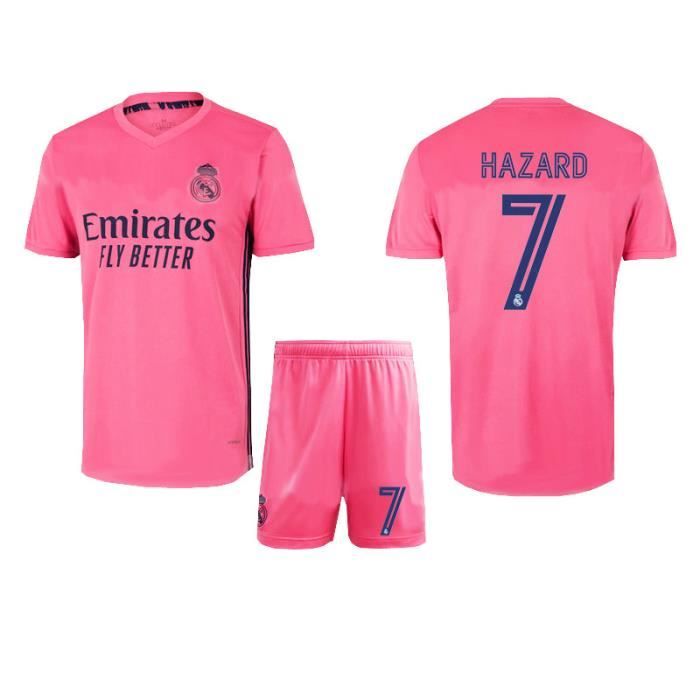 7XL Nouveau maillot du Real Madrid 20-21 de la Ligue des champions de l'UEFA N° 7 Azhar : maillot de football pour l'équipe mascul