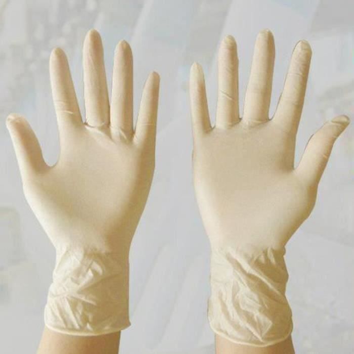 50PCS 9 pouces classe A gants en latex non poudrés gants de travail de nettoyage universels