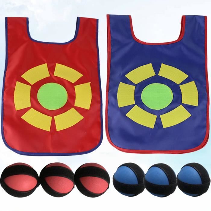 1 Set Enfants Sticky Gilet Accessoires de Jeu Jouet de Formation avec 6 pcs Balles pour Jardin JEU POUR CONSOLE EDUCATIVE