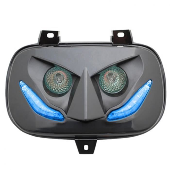 PHARES DOUBLE OPTIQUE REPLAY RR8 POUR MBK 50 BOOSTER 1999>2003-YAMAHA 50 BWS 1999>2003 NOIR AV