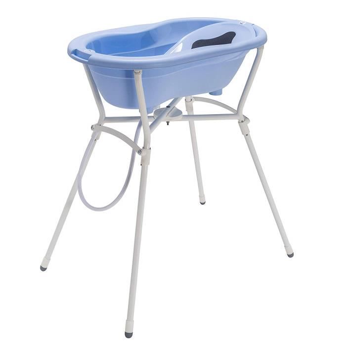 Rothobabydesign Rotho Babydesign Set de Bain Complet avec Baignoire et Support Pliant, 0-12 mois, Max 25kg, TOP, Bleu Ciel, -