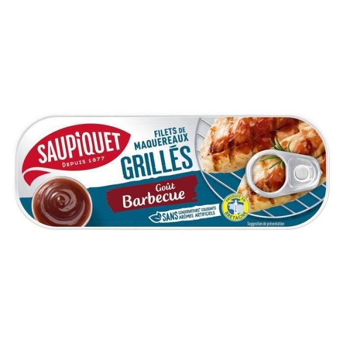 SAUPIQUET - Filet De Maquereaux Grillés Sauce Barbecue 120G - Lot De 4