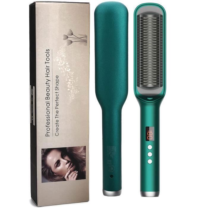 Brosse à lisser, ions de brosse à lisser, pour dames, chauffage en céramique PTC, 9 températures réglables, anti-brûlure