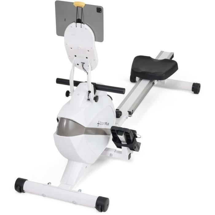SportPlus rameur pour la maison avec Bluetooth, pliable, système de freinage magnétique silencieux, 8 niveaux de résistance