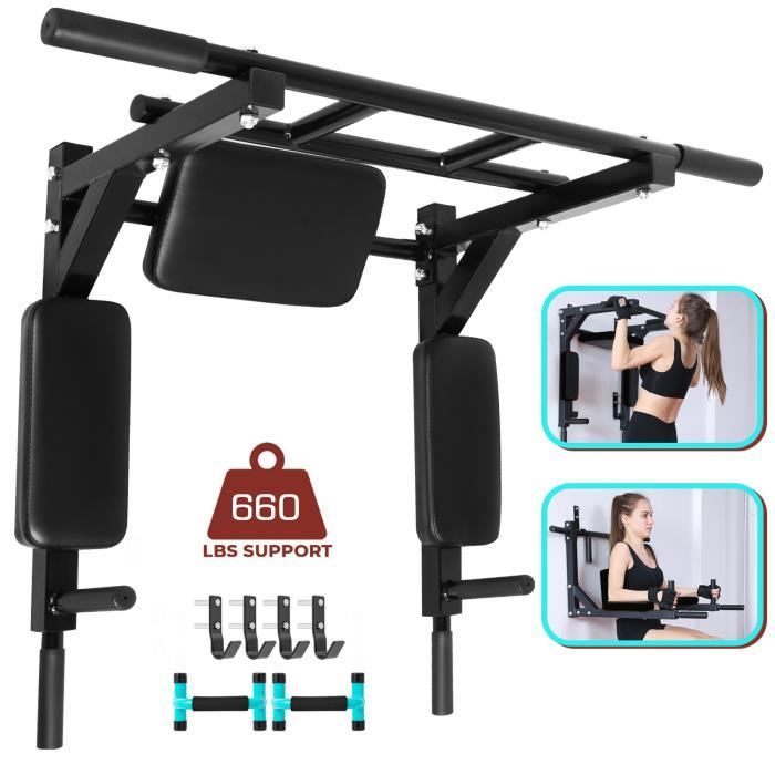 Barre de traction 5 en 1 - VEVOR - Chaise romaine murale avec une conception plus stable 300kg