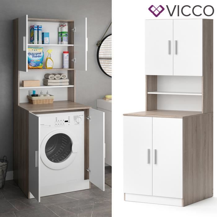 Meuble lave-linge Vicco Liana, meuble de salle de bains, meuble haut, sonoma, étagère de salle de bains, superstructure