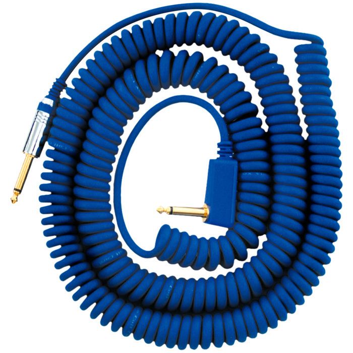 Vox VCC090BL Câble spirale vintage, filet de transport Bleu 9 m VXKVCC90BL