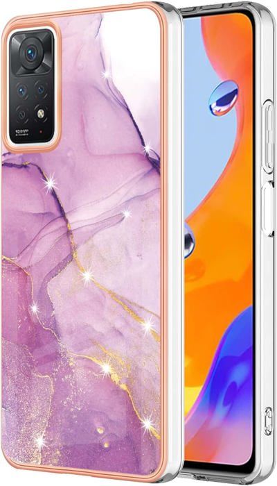 Cover Redmi Note 12 Pro 5G Con Paillettes E Anello Metallico – Custodia Trasparente Antigiallo Con Supporto Rotante (Rosa) - 2