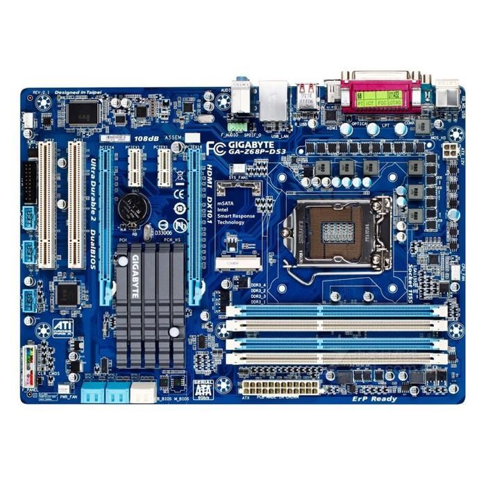 Carte mère GIGABYTE GA-Z68P-DS3 Intel Z68 Socket LGA1155 4xDDR3 SDRAM 32GB ATX - Gigabyte