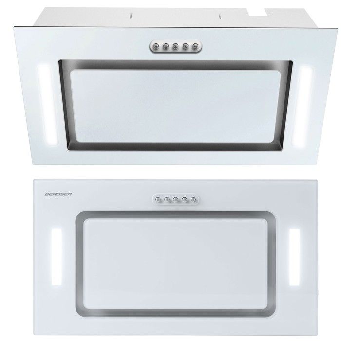 Hotte sous-meuble - JANSHOP - 52 cm - Blanche - Éclairage LED - Débit 380 m3/h - 3 niveaux de vitesse