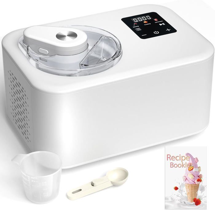 Sorbetière Avec Compresseur 2L - Machine à Glace Sans Pré-congélation | Écran LCD, 3 Modes