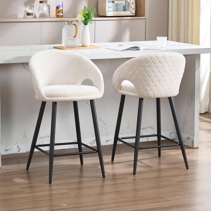 FurnitureR Lot De 4 Tabourets De Bar Cuisine Scandinaves Chaises De Bar Rotatif Sur 360° Avec